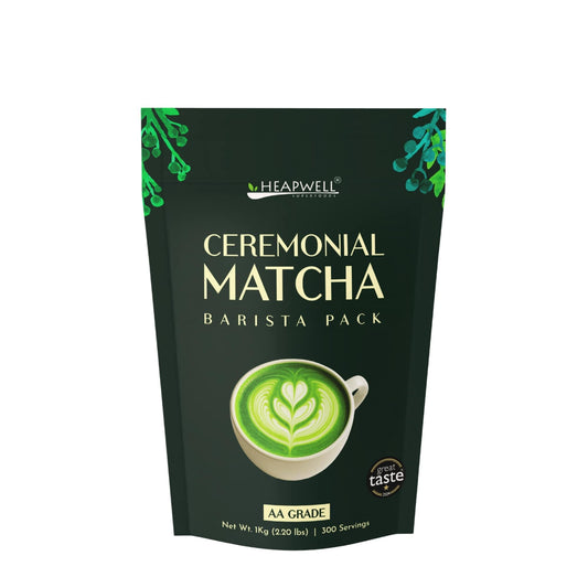 Heapwell Matcha Powder - 50g | High Grade Japanese Premium Green Tea Powder | Great Taste Award Winner | Perfect for Tea, Lattes & Smoothies | Contains L-Theanine & Antioxidants | Vegan & Gluten-Free