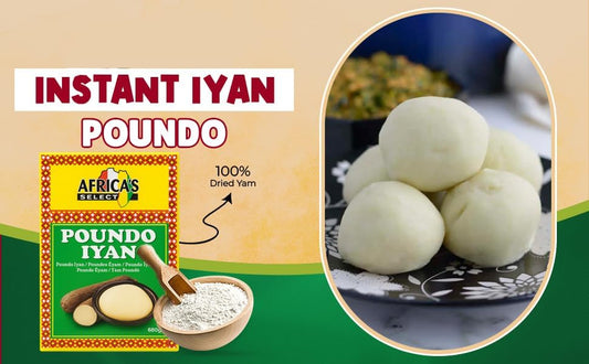Africa Select Poundo Iyan Pack of 2 x 680g | Instant Pounded Yam Flour | Authentic Nigerian Swallow