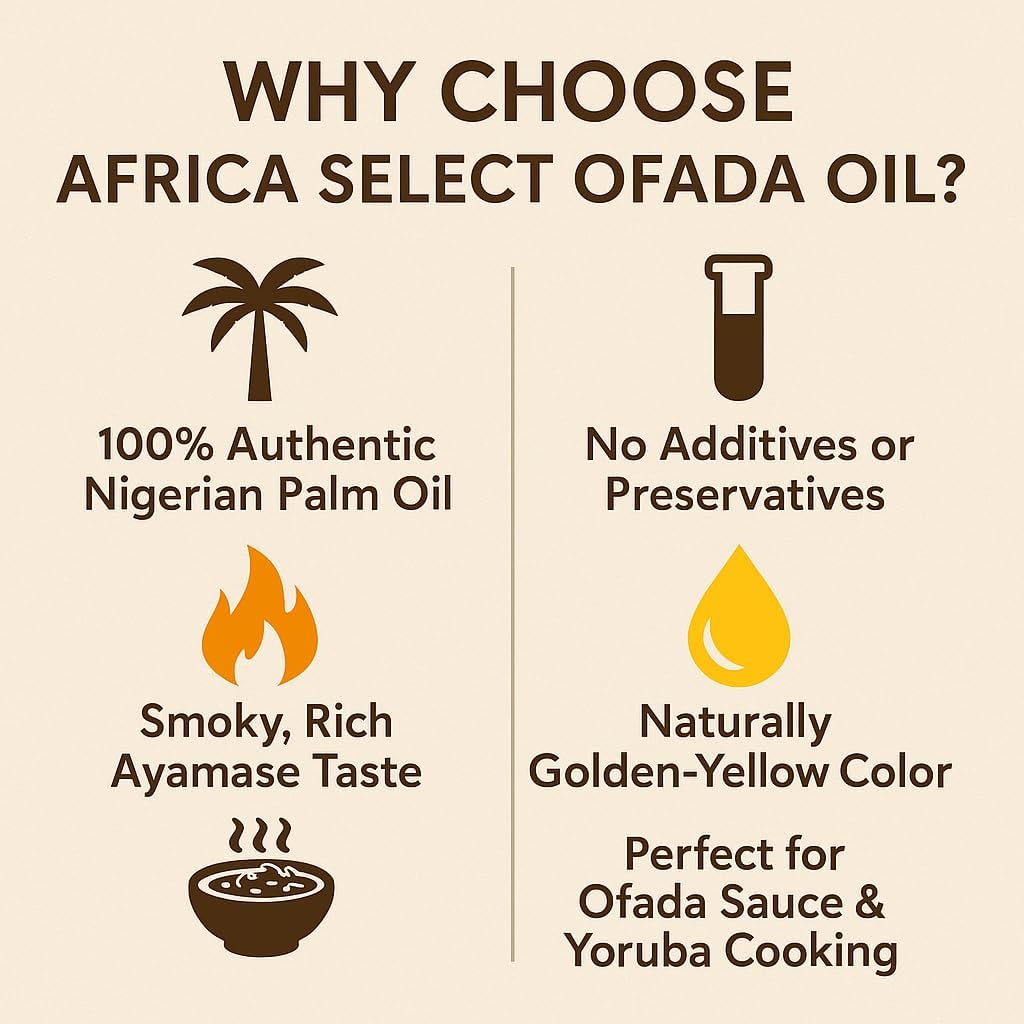Africa Select Papa's Choice 1L Ofada Oil | Ayamase Bleached Palm Oil | Traditional Nigerian Cooking