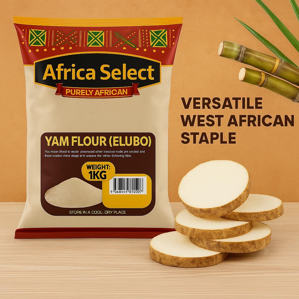 Africa Select Yam Flour (Elubo) 1.5kg | Premium Roasted Yam Flour for Amala & African Cuisine