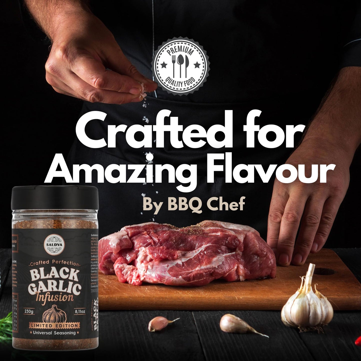 Premium Truffle Steak & BBQ Rub – Limited Edition Gourmet Seasoning – Infused with Truffles for Luxurious Flavour – Unique Blend of Spices - Large Jar (200g)