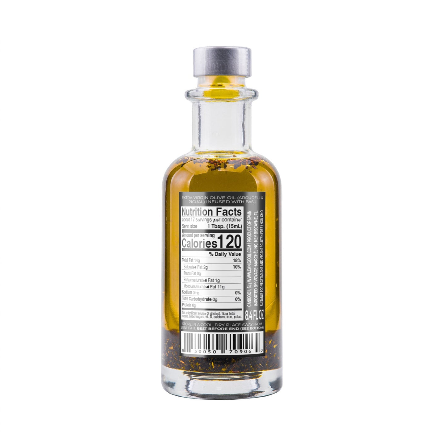 Basil Infused Extra Virgin Olive Oil – 250ml / 8.45 fl oz – Llàgrimes del Canigó-1
