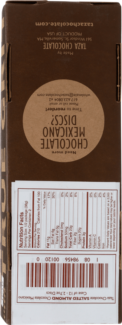 Taza Chocolate Salted Almond (12x2.7 OZ)-1