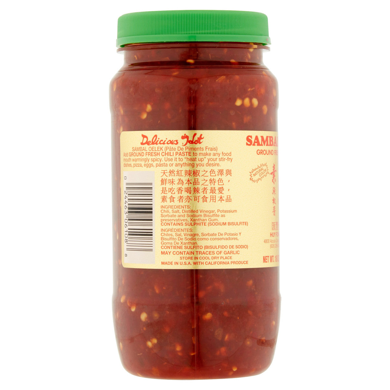 Huey Fong Sambal Oelek Ground Fresh Chili Paste (24x8Oz)-4