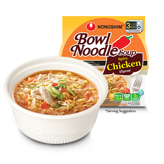 Nong Shim Spicy Chicken Noodle Soup Bowl (12x3.03Oz)-4
