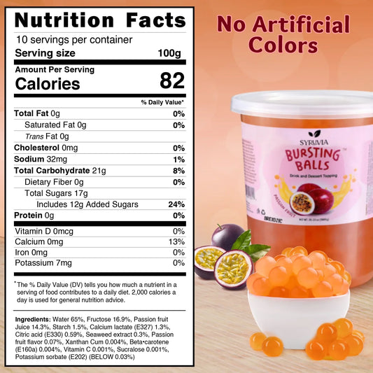 2 LB Passion Fruit Flavored Popping Boba-1