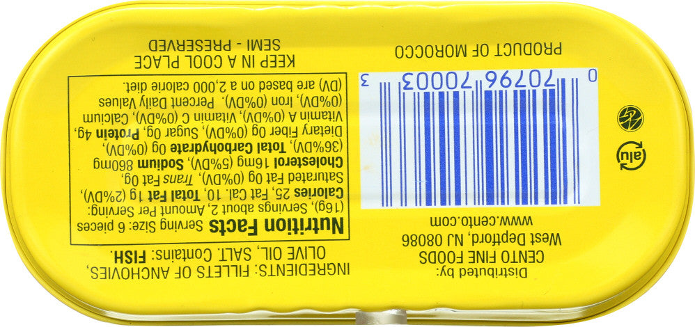 Cento Flat Fillets of Anchovies in Olive Oil (25x2 OZ)-2