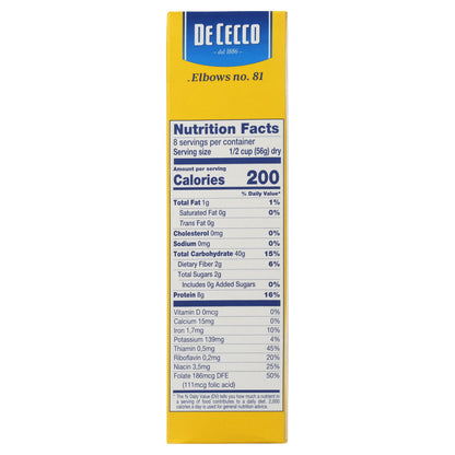 DECECCO ELBOWS PASTA ( 20 X 16 OZ   )-5