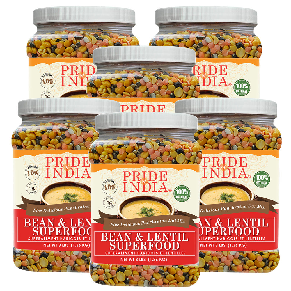 Indian Bean & Lentil Superfood - Five Delicious Panchratna Dal Mixed Jar-4
