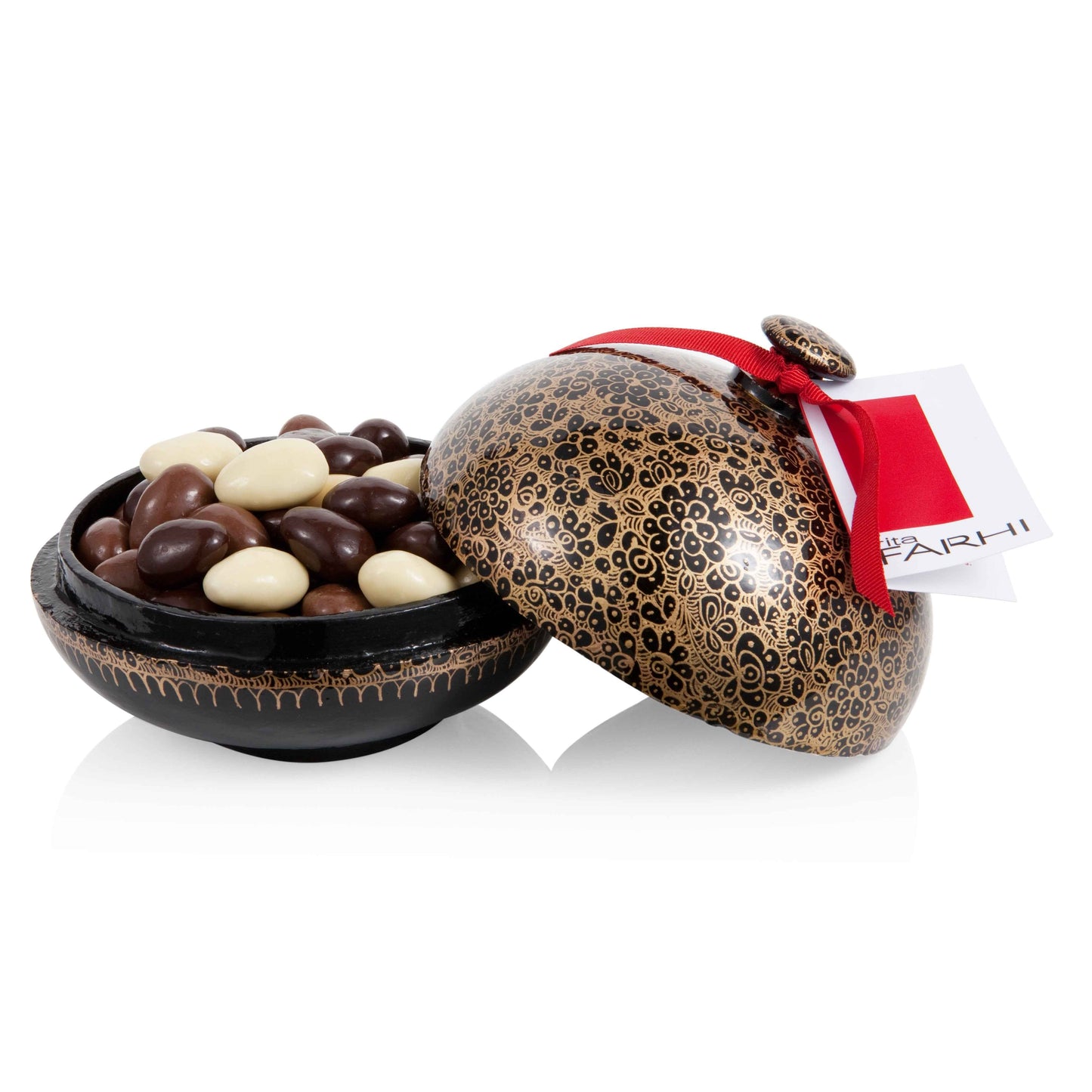 Handmade Bonbonnière with Assorted Chocolate Coated Almonds - Palm Oil Free, 130g-0