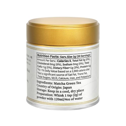 YEDOENSIS Pure Ceremonial Matcha "Somei-Yoshino" - Japanese Green Tea Ceremonial Matcha Powder, Vegan, Gluten-Free (40g)
