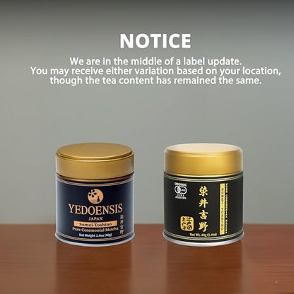 YEDOENSIS Pure Ceremonial Matcha "Somei-Yoshino" - Japanese Green Tea Ceremonial Matcha Powder, Vegan, Gluten-Free (40g)