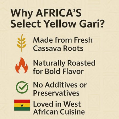 Africa Select Yellow Gari 4kg | Premium Fermented Cassava Granules for Eba, Fufu & African Cuisine | Family Pack