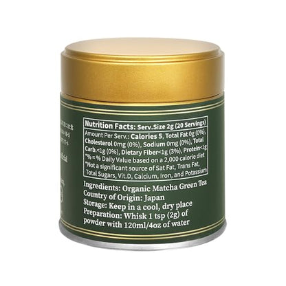 YEDOENSIS Pure Ceremonial Matcha "Somei-Yoshino" - Japanese Green Tea Ceremonial Matcha Powder, Vegan, Gluten-Free (40g)