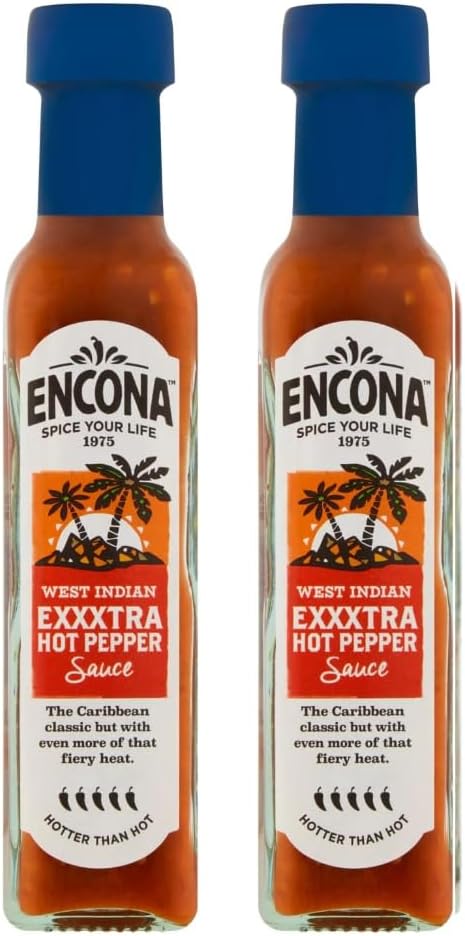 2 x Encona Extra Hot Pepper Sauce 142ml.