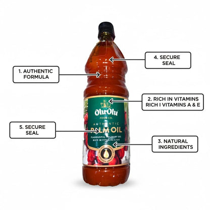 Africa Select Olu Olu Red Palm Oil | 1 Litre | Pure & Natural Palm Oil for Cooking | Authentic West African & Caribbean Cuisine