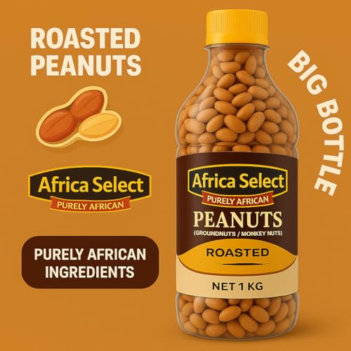Africa Select Roasted Peanuts Big Bottle 510g x 3 | Premium Crunchy Peanuts | Multipack