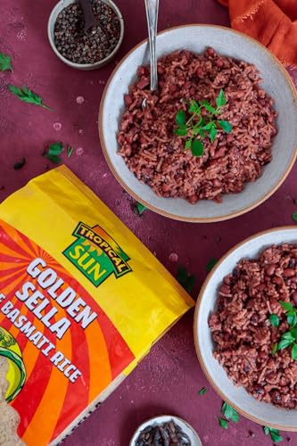 Tropical Sun Golden Sella Basmati Rice 10kg - Extra Long Grain Parboiled Rice - Naturally Aromatic - Non-Sticky & Fluffy Rice for Biryani, Pilaf, Curries & Everyday Cooking