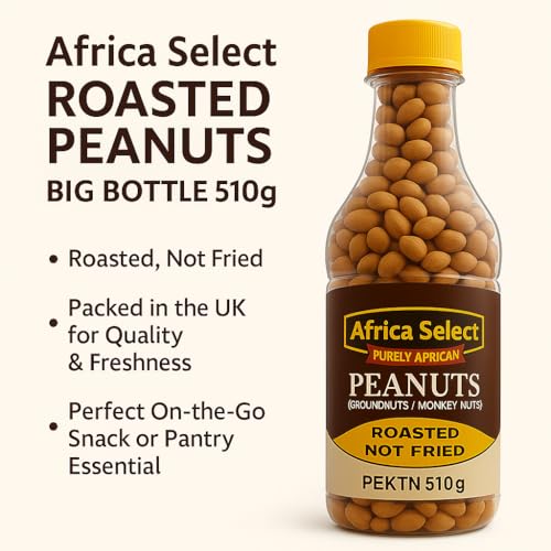 Africa Select Roasted Peanuts Big Bottle 510g x 3 | Premium Crunchy Peanuts | Multipack