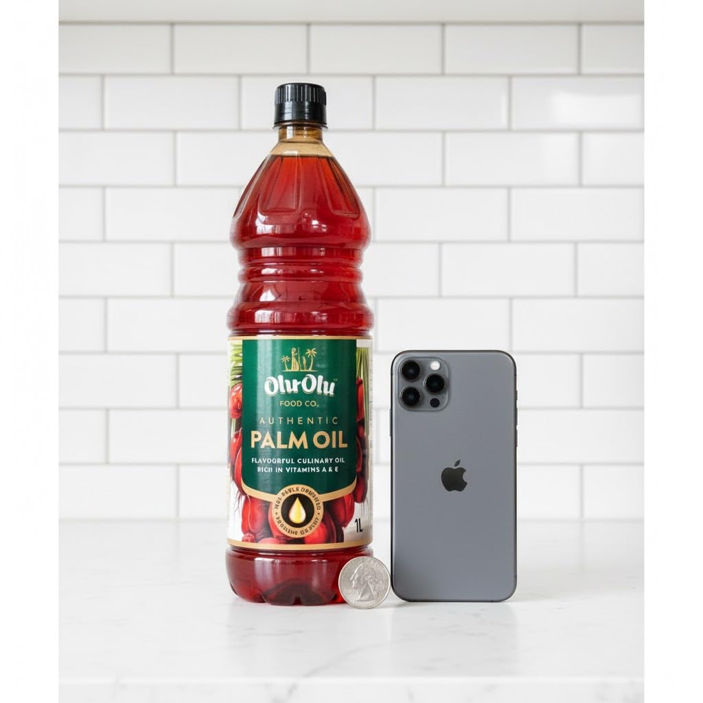 Africa Select Olu Olu Red Palm Oil | 1 Litre | Pure & Natural Palm Oil for Cooking | Authentic West African & Caribbean Cuisine