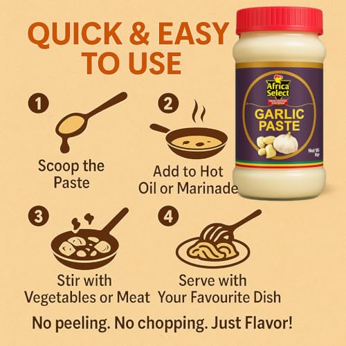 Africa Select Papa's Choice Garlic Paste 1kg | Ready-to-Use Fresh Garlic for Cooking