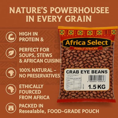 Africa Select Crab Eye Beans 3kg | Premium Borlotti Beans for Soups, Stews & Salads | Family Pack