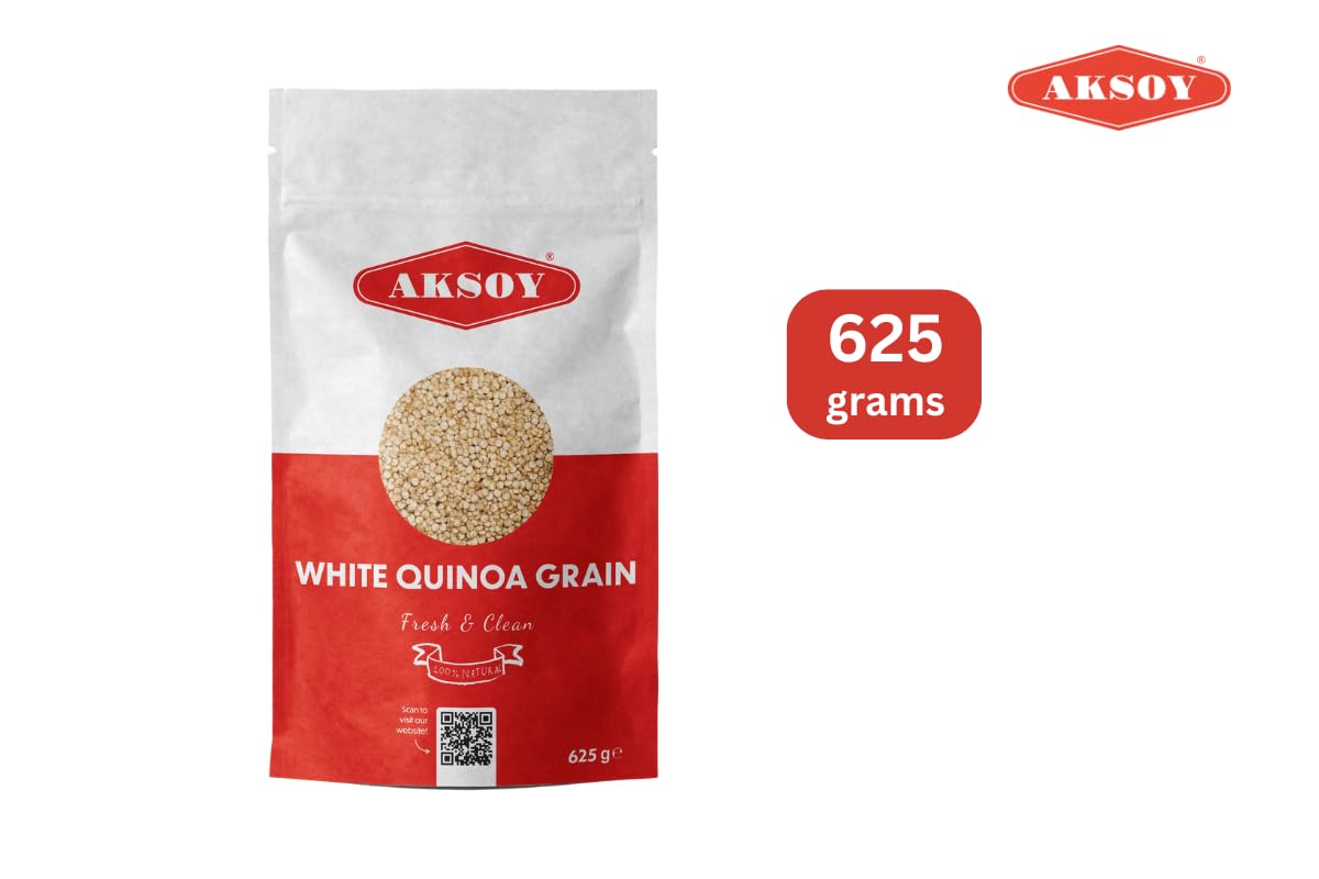 White Quinoa 5KG | Whole Grain Quinoa - Ready to Cook Food for Oats and Seeds Recipes - Nutritious Meal with Essential Vitamins, Protein, and Fiber, Perfect for Salads