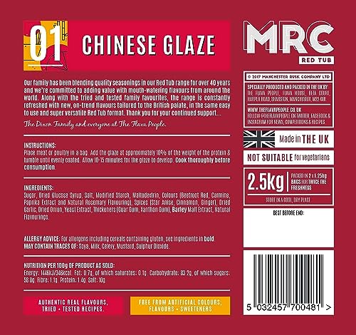 MRC Chinese Glaze 2.5kg – Chinese Seasoning for Meat & Vegetables – Ideal Chinese Marinade for BBQs – Star Anise, Ginger & Cinnamon Spices (Packing May Vary)