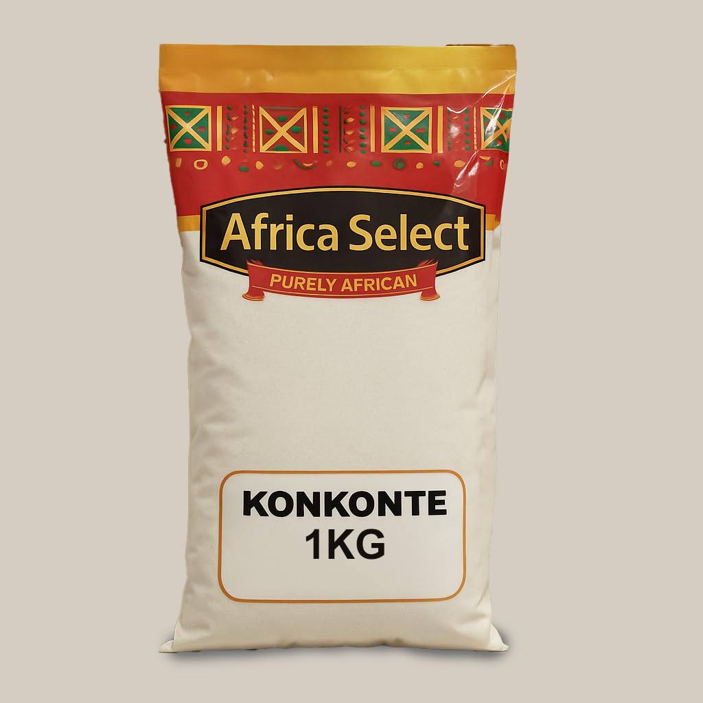 Africa Select Konkonte 2kg | Premium Brown Cassava Flour for Traditional African Cuisine | Family Pack