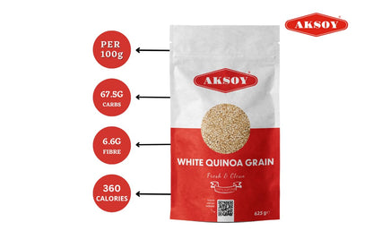 White Quinoa 5KG | Whole Grain Quinoa - Ready to Cook Food for Oats and Seeds Recipes - Nutritious Meal with Essential Vitamins, Protein, and Fiber, Perfect for Salads