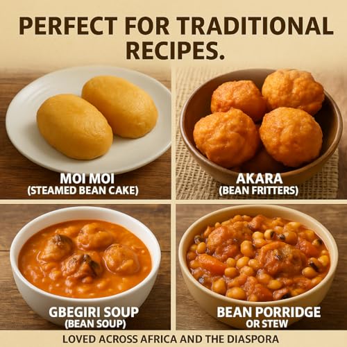 Africa Select Peeled Beans 4kg | Premium Nigerian Peeled Brown Beans for Akara, Moi Moi & Stews | Family Pack