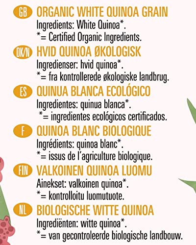 Biona Organic White Quinoa, 500g - Organically Grown Without GMOs -Wheat-free Alternative - Naturally Vegan & High in Fibre - Sustainable 100% Recyclable Paper Packaging -For Salads, Stews and Cooking