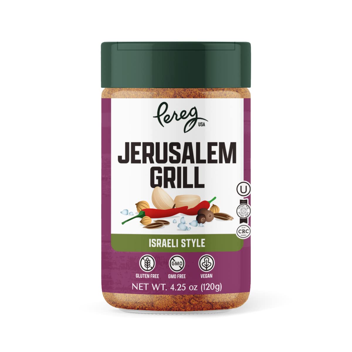 Pereg Jerusalem Spice Seasoning (120g) - Israeli Savory Spice Mix with Cumin, Coriander, Allspice, Garlic & Paprika – Grilling – BBQ Spice Rub - Non-GMO, Kosher & 100% Natural