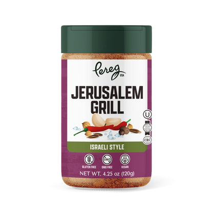 Pereg Jerusalem Spice Seasoning (120g) - Israeli Savory Spice Mix with Cumin, Coriander, Allspice, Garlic & Paprika – Grilling – BBQ Spice Rub - Non-GMO, Kosher & 100% Natural