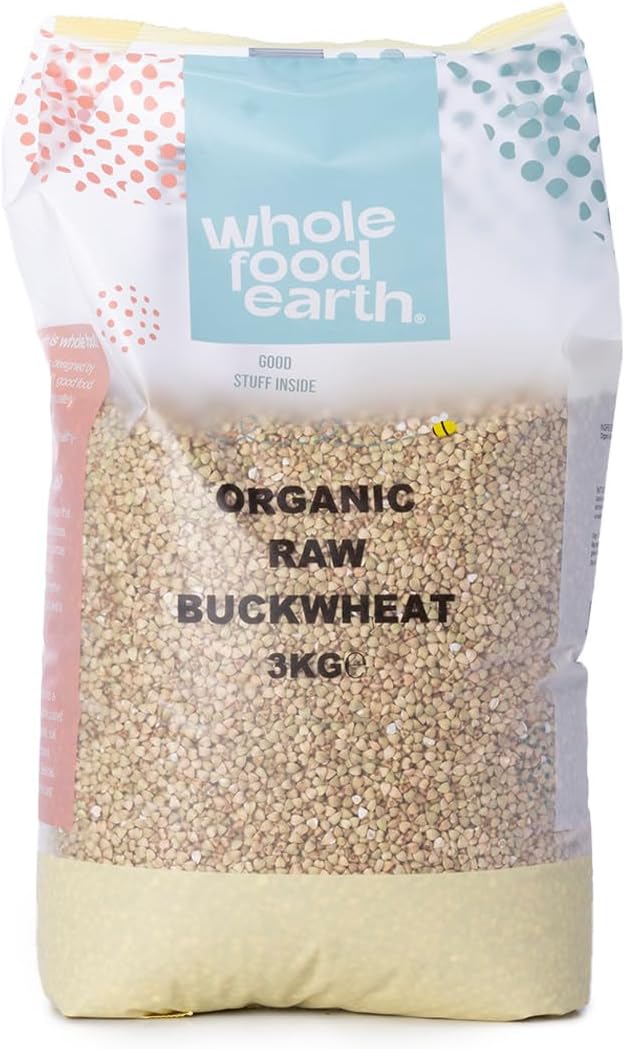 Wholefood Earth Organic Buckwheat – 3 kg | GMO Free | Vegan | Source of Fibre | Certified Organic