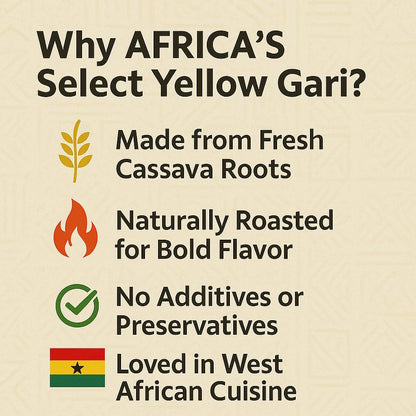Africa Select Yellow Gari 4kg | Premium Fermented Cassava Granules for Eba, Fufu & African Cuisine | Family Pack