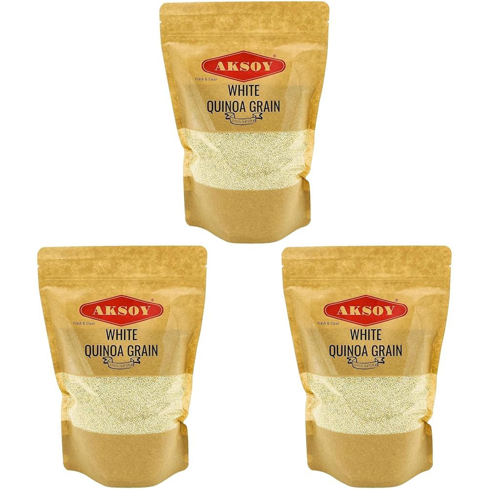 White Quinoa 5KG | Whole Grain Quinoa - Ready to Cook Food for Oats and Seeds Recipes - Nutritious Meal with Essential Vitamins, Protein, and Fiber, Perfect for Salads