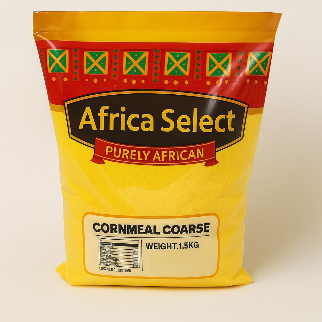 Africa Select 1.5kg Coarse Cornmeal - Traditional Maize Flour for Ugali, Fufu, Caribbean and African Dishes