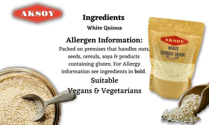 White Quinoa 5KG | Whole Grain Quinoa - Ready to Cook Food for Oats and Seeds Recipes - Nutritious Meal with Essential Vitamins, Protein, and Fiber, Perfect for Salads