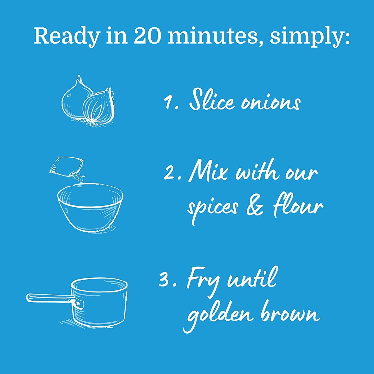 Onion Bhaji Mix | 1 x 80g Pack | Make Restaurant Quality Onion Bhajis in 20 Minutes | Makes 12 Bhajis | East at Home
