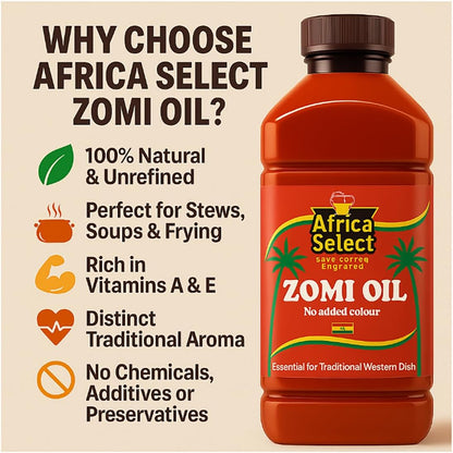Africa Select Zomi Oil 500ml | No Added Colour | Spiced Palm Oil
