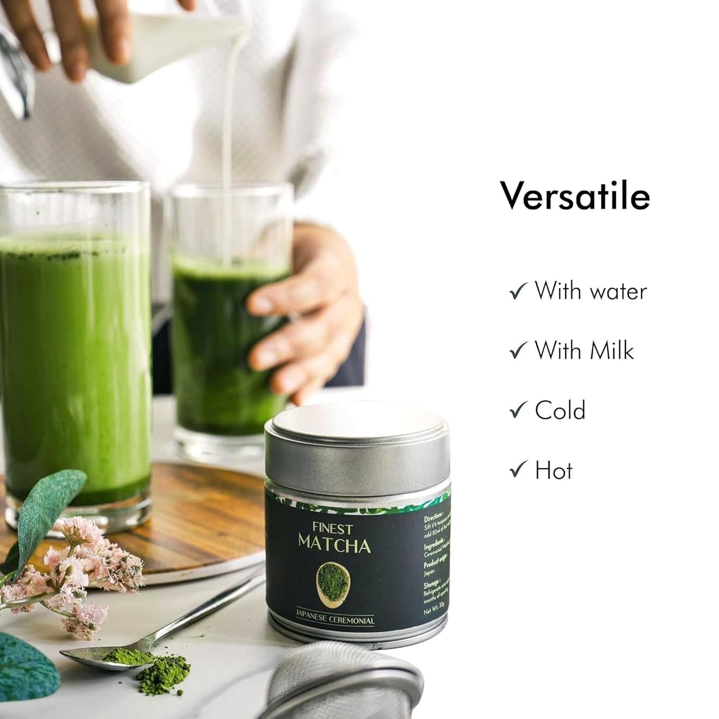 Heapwell Matcha Powder - 50g | High Grade Japanese Premium Green Tea Powder | Great Taste Award Winner | Perfect for Tea, Lattes & Smoothies | Contains L-Theanine & Antioxidants | Vegan & Gluten-Free