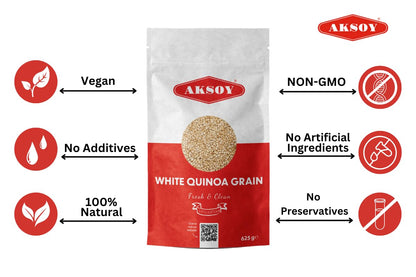 White Quinoa 5KG | Whole Grain Quinoa - Ready to Cook Food for Oats and Seeds Recipes - Nutritious Meal with Essential Vitamins, Protein, and Fiber, Perfect for Salads