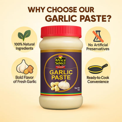 Africa Select Papa's Choice Garlic Paste 1kg | Ready-to-Use Fresh Garlic for Cooking