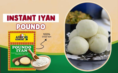 Africa Select Poundo Iyan Pack of 2 x 680g | Instant Pounded Yam Flour | Authentic Nigerian Swallow
