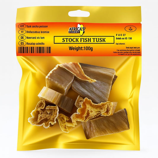 Africa Select 200G Stockfish Steak Pack of 2 X 100g - Premium Tusk (Brosme Brosme) Dried Fish Cuts for African Soups & Stews