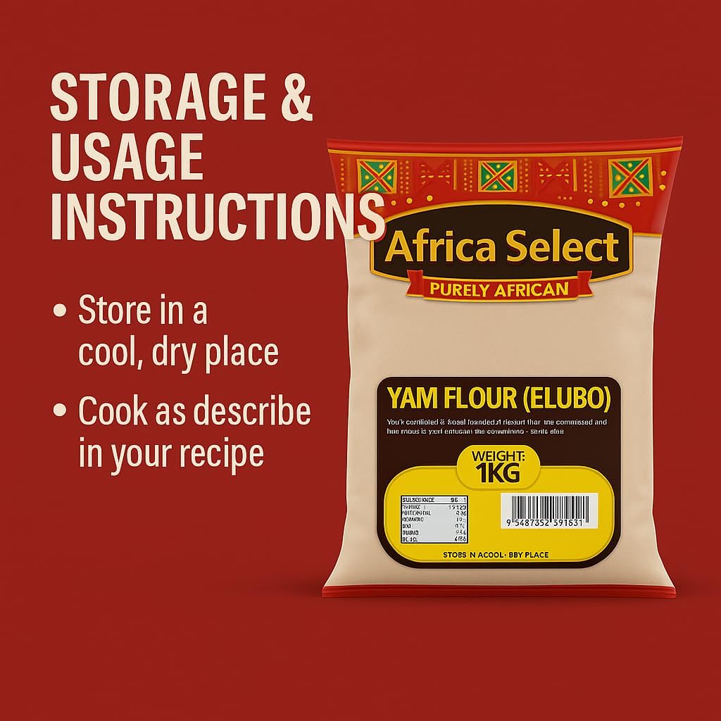 Africa Select Yam Flour (Elubo) 1.5kg | Premium Roasted Yam Flour for Amala & African Cuisine