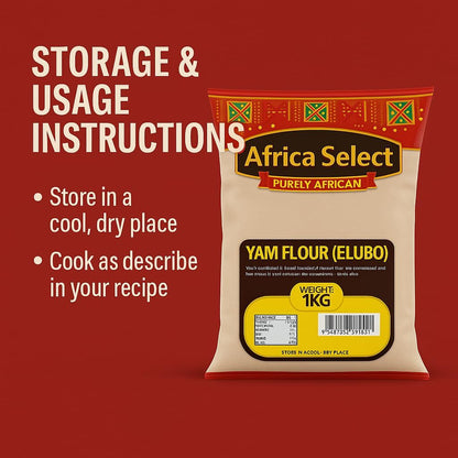 Africa Select Yam Flour (Elubo) 1.5kg | Premium Roasted Yam Flour for Amala & African Cuisine