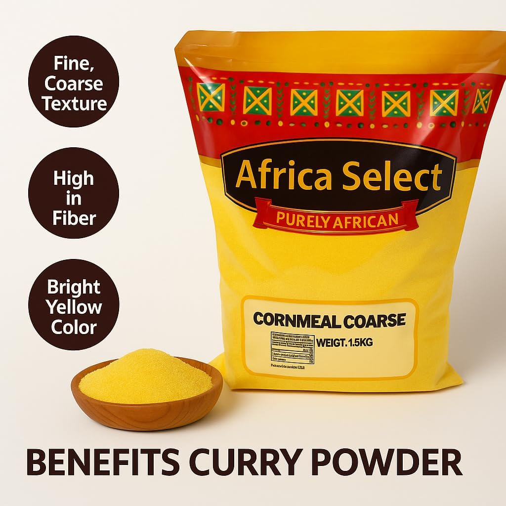 Africa Select 1.5kg Coarse Cornmeal - Traditional Maize Flour for Ugali, Fufu, Caribbean and African Dishes