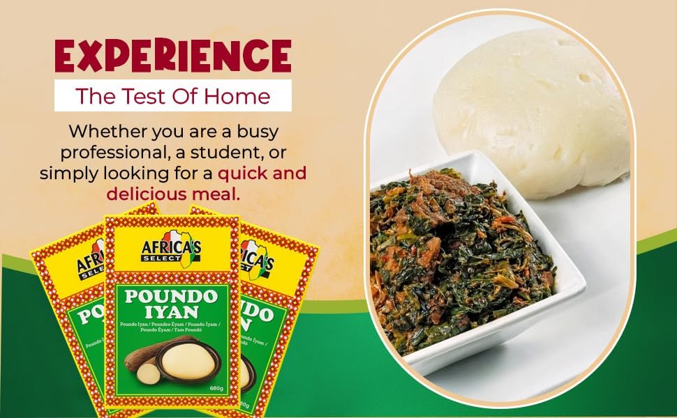 Africa Select Poundo Iyan Pack of 2 x 680g | Instant Pounded Yam Flour | Authentic Nigerian Swallow